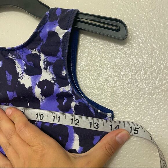 Destira elite gymnastics tank blue sleeveless animal print leotard large child L - Picture 5 of 7